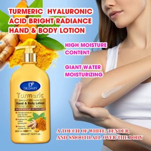 lait hydratant 500 ml au curcuma et acide hyaluronique – peau nourrie, apaisée et lumineuse