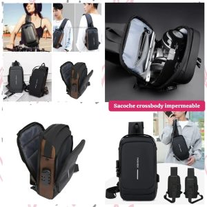 sacoche crossbody imperméable multi poches – sac bandoulière pratique pour homme et femme