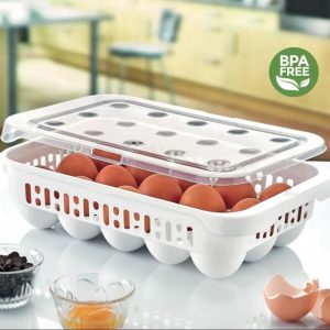 porte Œufs réfrigérateur avec couvercle – plateau 15 ou 30 compartiments