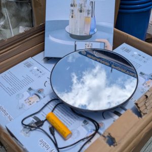 présentoir tournant rotatif à miroir – Éclairage et mise en valeur premium