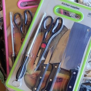 ensemble couteaux + planche de cuisine 6 en 1 – kit complet multifonction pour cuisine moderne