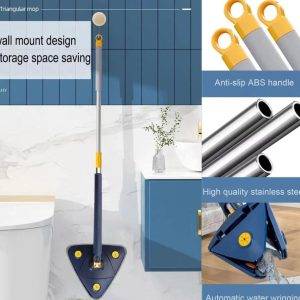 serpillière rotative 360° – microfibre Épaisse, réglable avec recharge