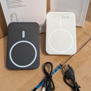 batterie externe magnétique 8000 mah – recharge rapide & sans fil