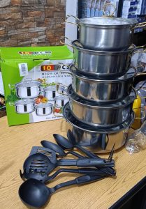 Set de 10 Casseroles de Table avec 6 Louches en Plastique – Service Complet Cuisine & Buffet