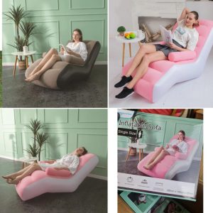 fauteuil gonflable 2 en 1 convertible – chaise & lit confortable et pratique