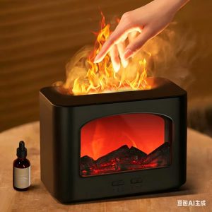 diffuseur de senteur à effet flamme led – humidificateur & parfum d’ambiance relaxant