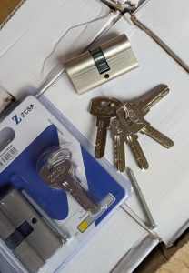 Cylindre de Serrure ZCSA Haute Sécurité – 5 Clés de Sécurité Incluses