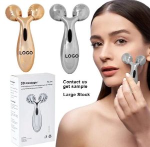 Rouleau de Massage Facial 3D en Acier Inoxydable – Anti-Rides & Raffermissement du Visage