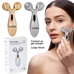 rouleau de massage facial 3d en acier inoxydable – anti rides & raffermissement du visage